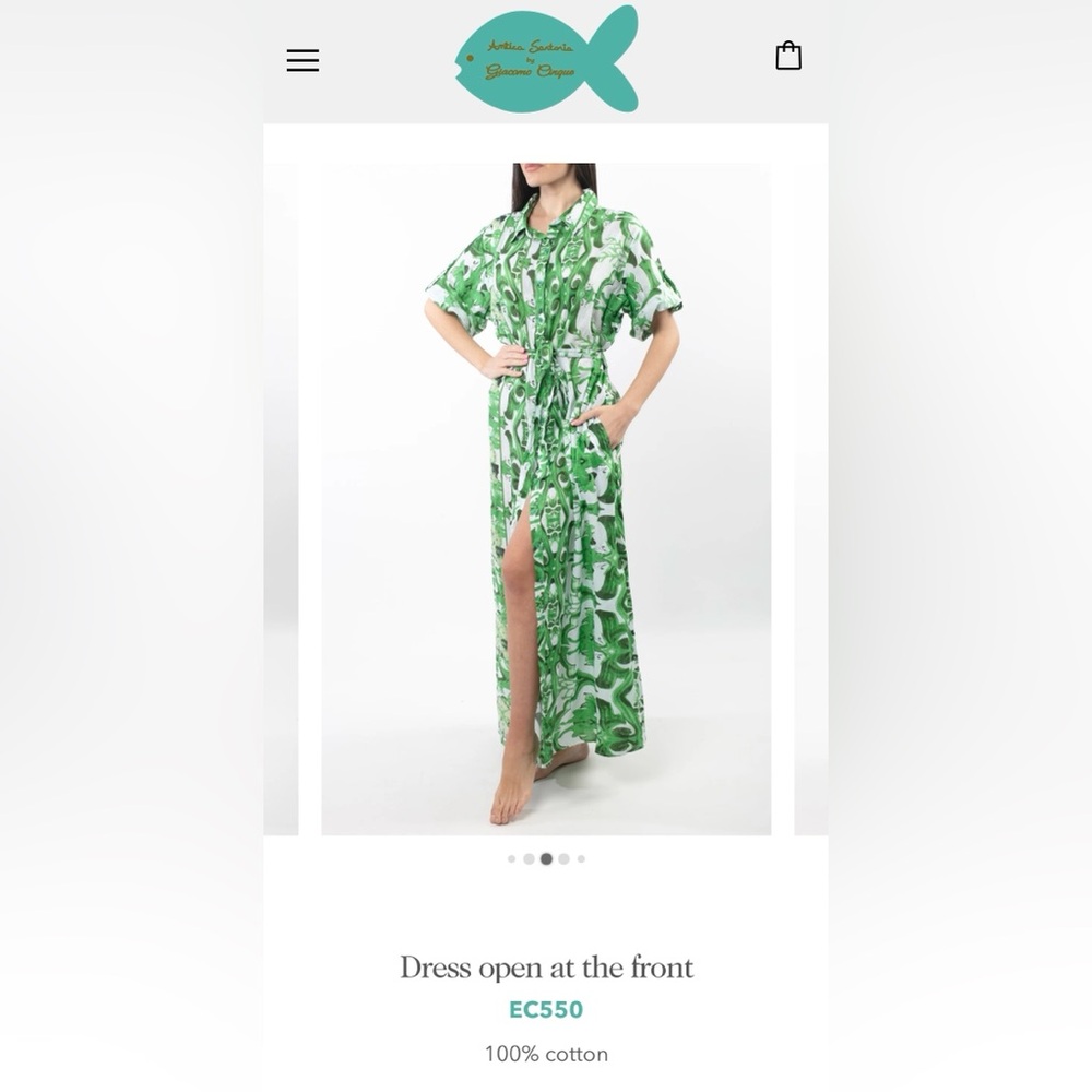 Positano Italy  Antica Sartoria by Giacomo Cirque Floral Maxi Dress Swim S/M
